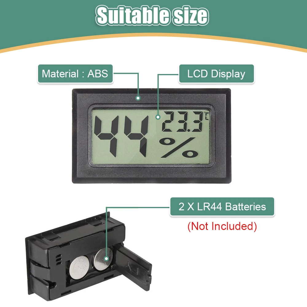 Mini termómetro Digital LCD para interiores, medidor de higrómetro con sonda impermeable, Sensor de humedad para instrumentos de acuario