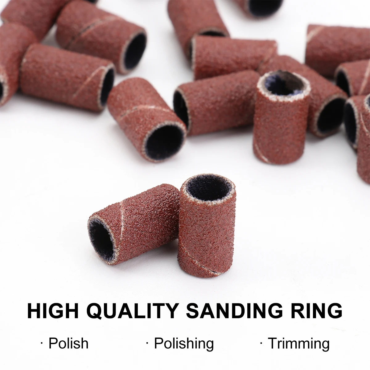 100 قطعة قماش كاشط أحمر أسطواني رأس مطحنة 1/2 ''طبل 1/2'' الارتفاع 180 # أدوات مثقاب الأظافر الكهربائية #3