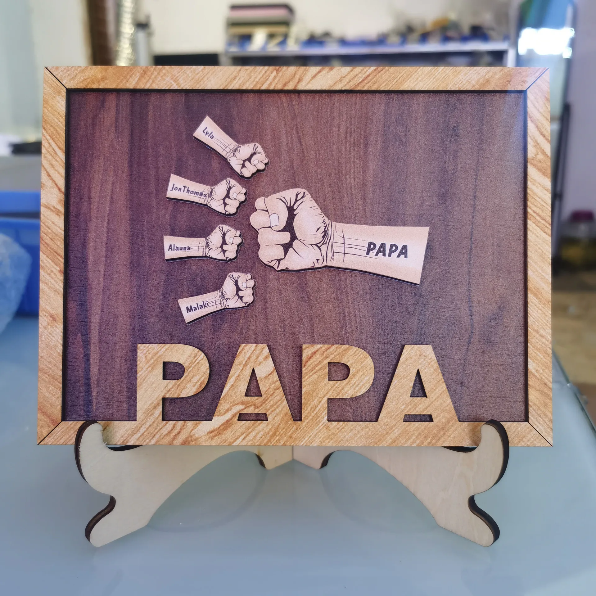 Father's Day gift customization, personalized wood handicrafts, one piece of wood products