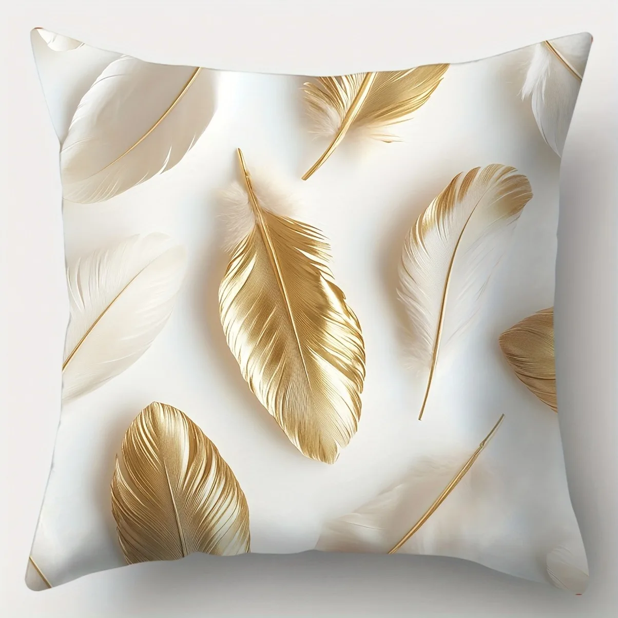 Art Nouveau gold leaf feather close up exquisite texture pattern pillowcase waist room office living room sofa decoration