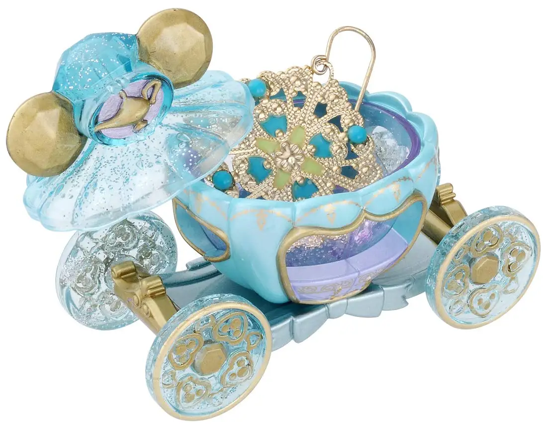 Original Disney Gem Road Series Metal Model Car Ariel Anna Mickey Jewelry Box Car Birthday Gift For Kids 6-7cm