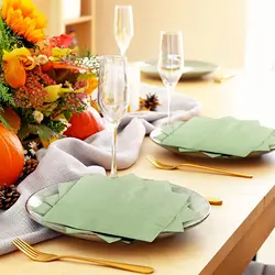 100/250PCS Sage Paper Napkin Disposable Cocktail Napkins 2 Ply Dinner Napkins for Guest Birthday Wedding Bachelorette Party Xmas