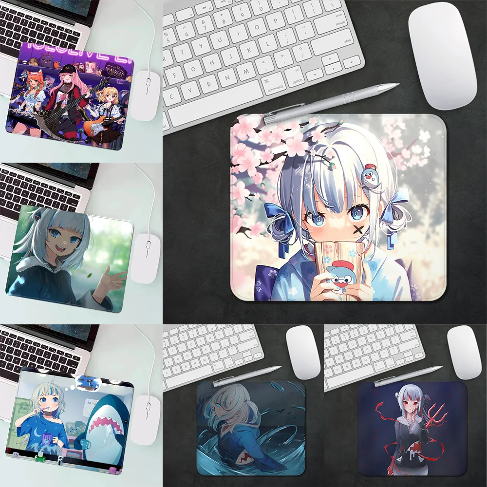 Hololive YouTuber Gawr Gura Gaming Mouse Pad XS Small Mousepad For PC Gamer Desktop Decoration Office Mouse Mat Deskmat Rug