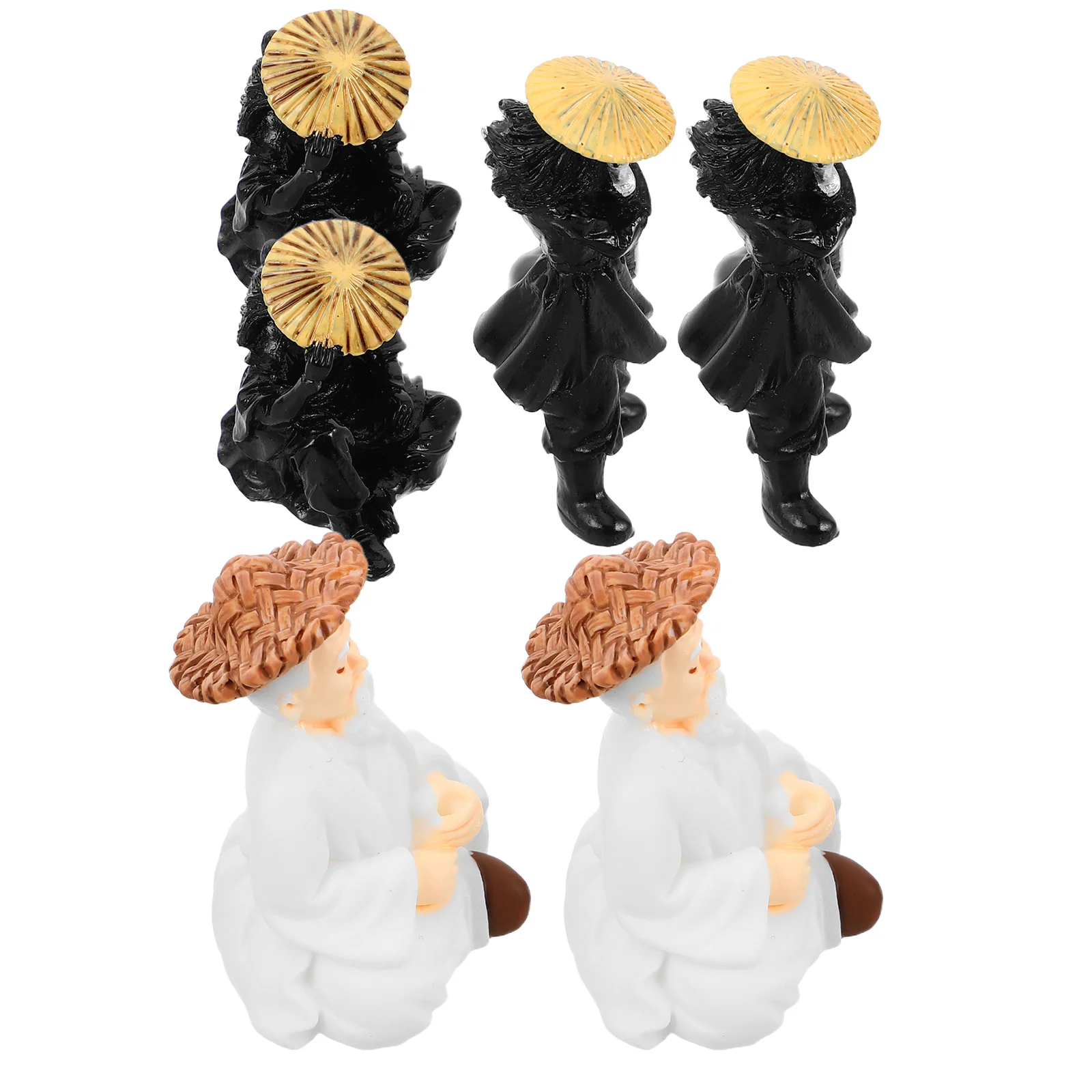 

6 Pcs Creative Statue Chinese Style s Decorative Desktop Decorations Mini