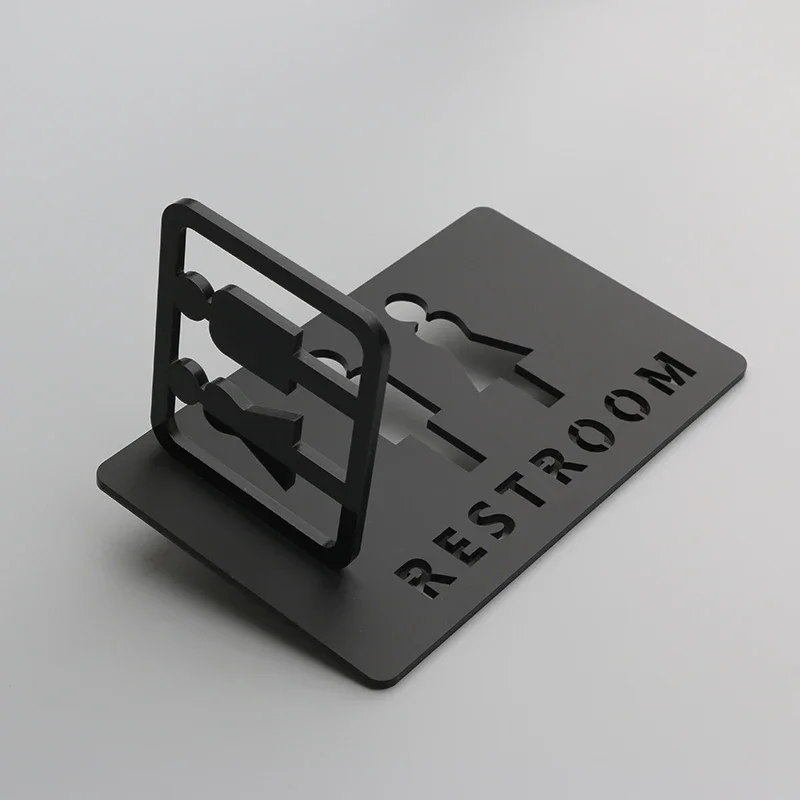 Toilet Signs Shopping Mall Office Buildings Door Plates Reminder Indicator Plaque Orientation Sign Wc Signage 3D Side Mount