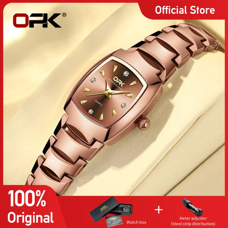 

OPK 8112 Women Watches Elegant Simple Original Quartz Wristwatch Waterproof Luminous Square Ladies Watches Gifts Box Reloj