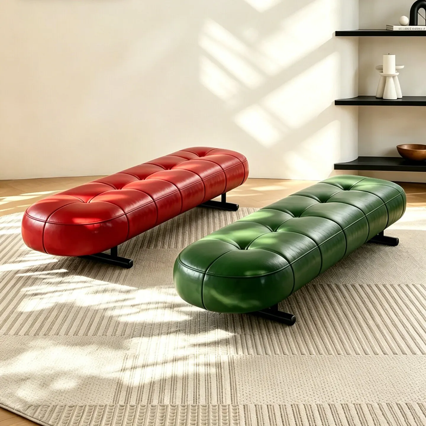sitting area Long sofa stool Dopamine shoe changing stool Light luxury bedside