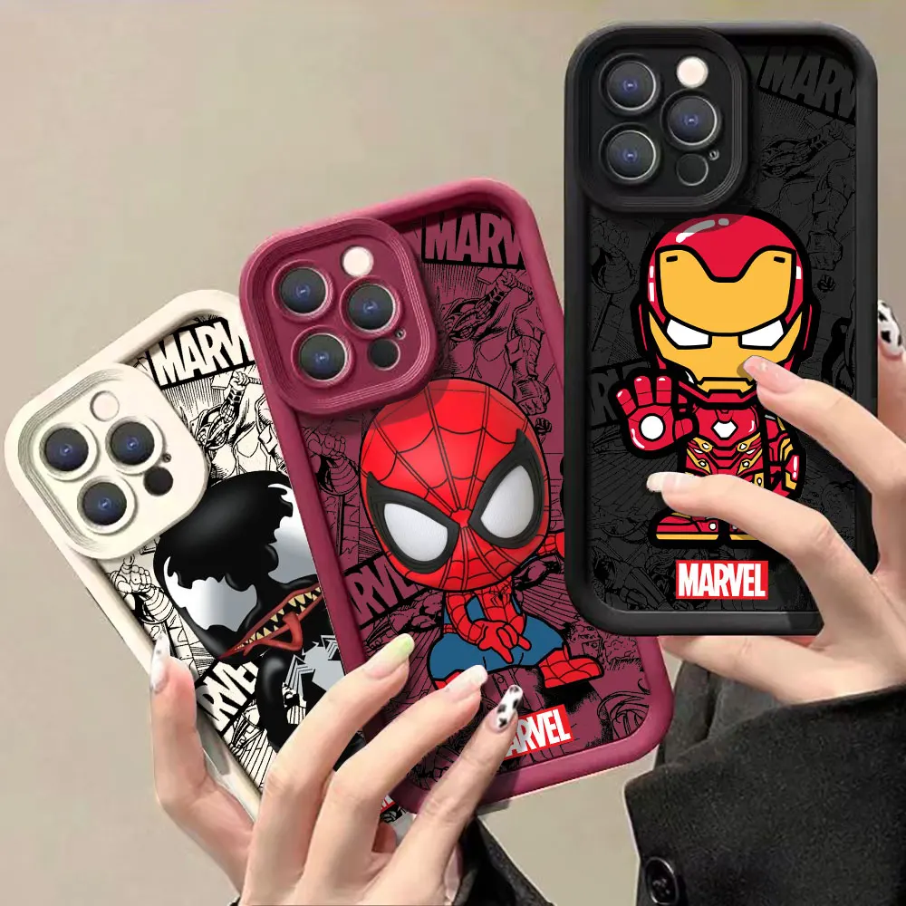 Marvel Spider Man Iron Man Venom Groot Case For VIVO X100 X90 X80 X70 X60 V30 V29 V27 V27E V25 V23 V23E V20 V15 V11I PRO Cover