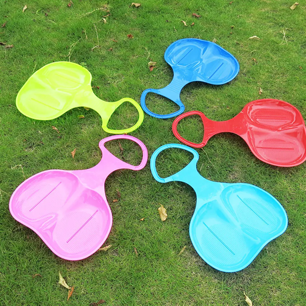 

2 Pcs Sliding Boards HDPE Material Thick Durable Portable Snow Sled Children Skiing Sheet Grass Sand Board Toy Outdoor Winter