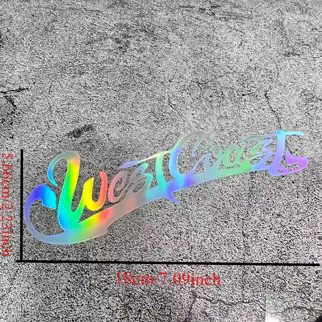 West Coast Graffiti Waterproof Vinyl Sticker Set, Holographic White Black Decals for Car Motorcycle Decor