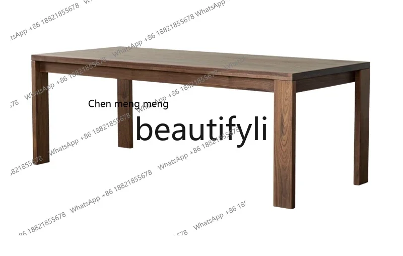 

N178 A North American black walnut dining table, all solid wood, household Nordic log furniture desk