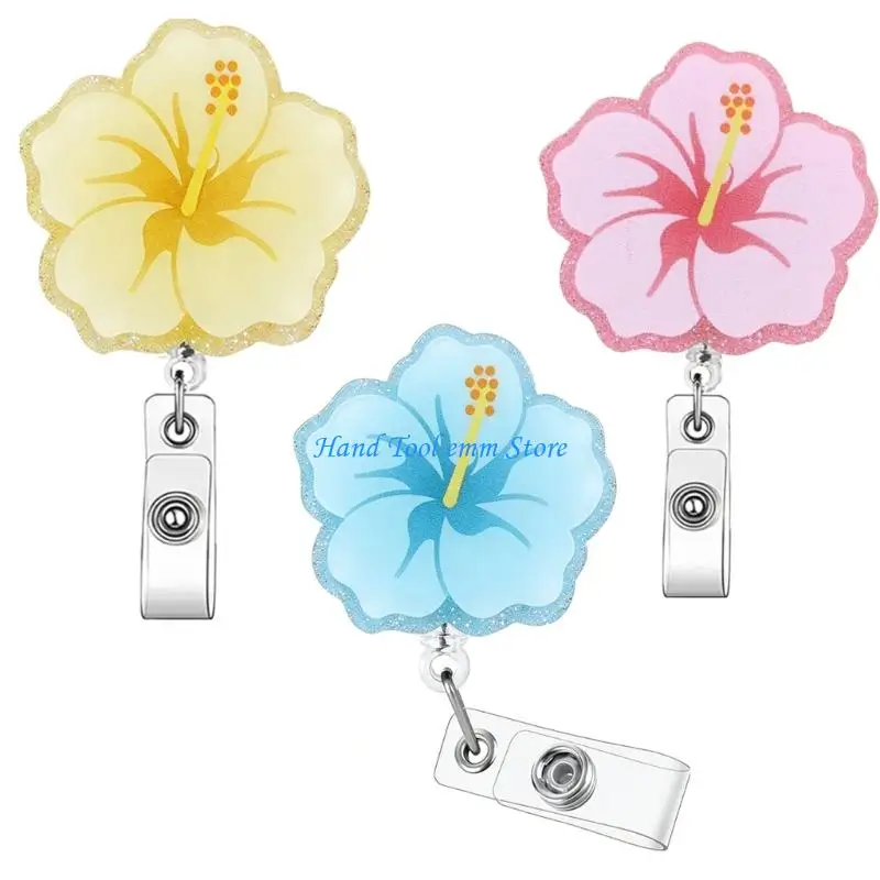 

H37F Retractable Badge Clip Flexible Cord Office Wearable Gear with ABS Construction