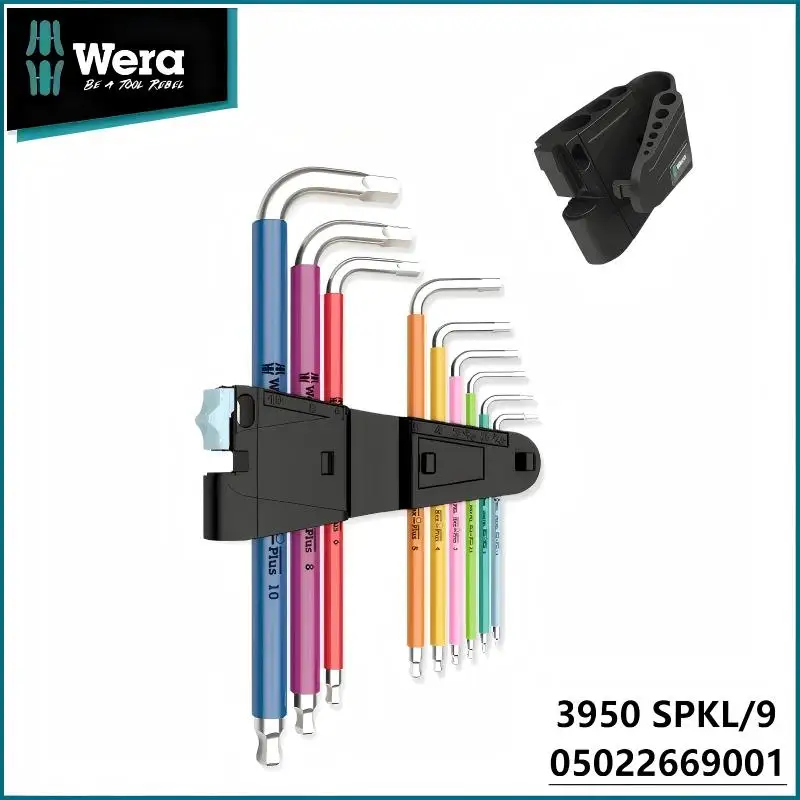 

Wera 05022669001 9-Piece Metric Hex Key Set | 1.5-10mm Stainless Steel Multicolour L-Key Portable Hand Tool