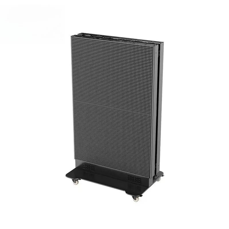 Independent floor type foldable full high definition P1.86 LED display advertising poster screen
