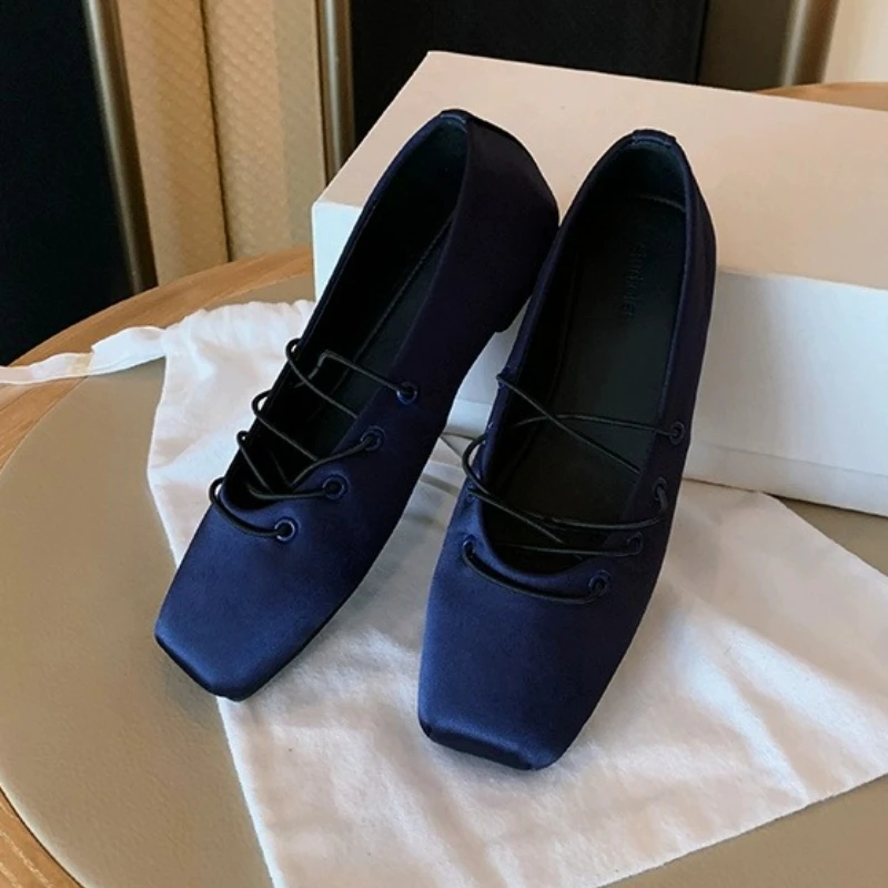 Женские лоферы на плоской подошве с квадратным носком, повседневная летняя новая обувь, спортивные сандалии, дизайнерские 2024, женские неглубокие кроссовки для балета и танцев