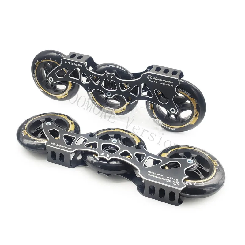 Frame+Wheel+Bearing 3X110mm Inline Speed Skating Frame Ultra Light Alloy CNC Base 85A PU Rodas 608 ILQ-9 for Powerslide CITYRUN