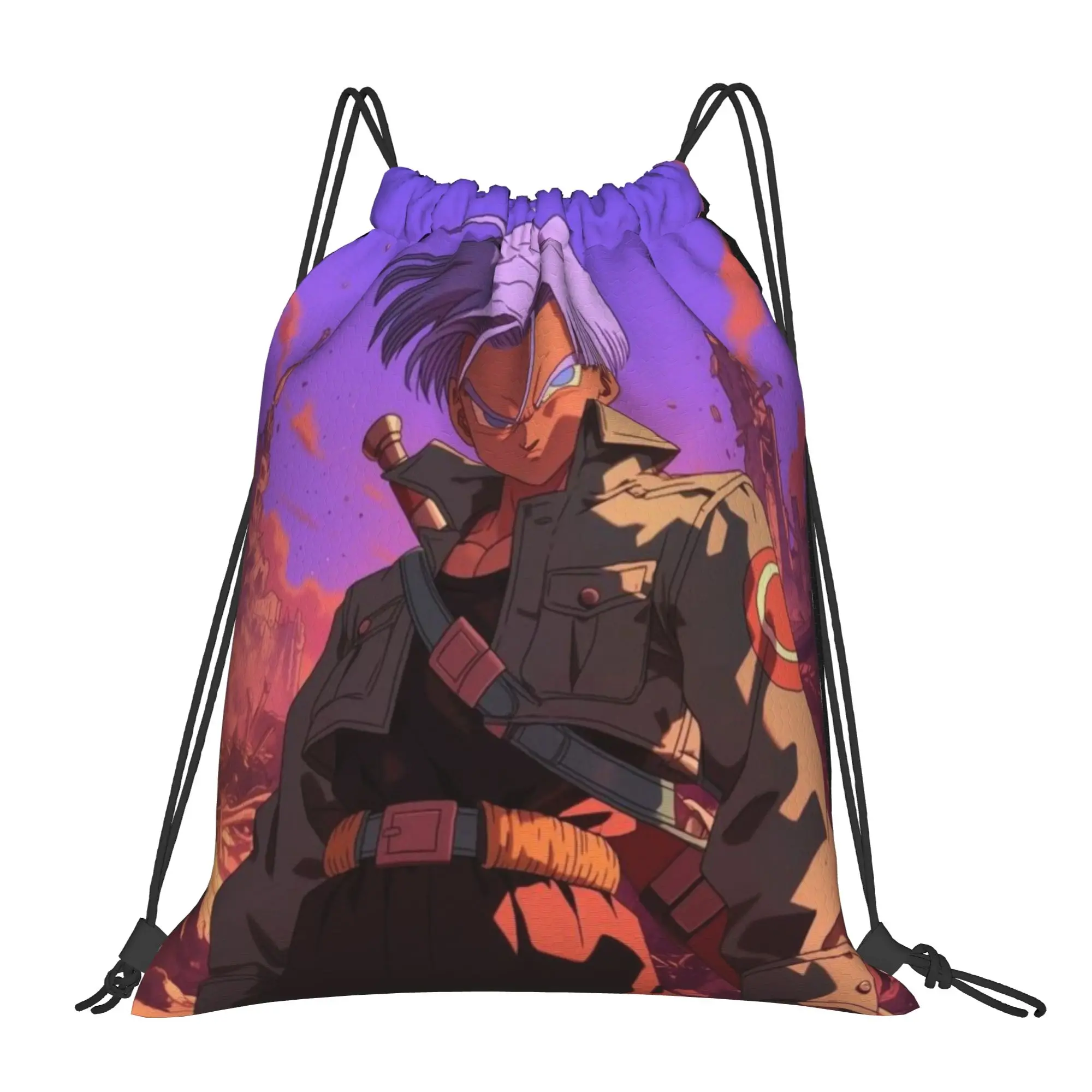 

Многофункциональный рюкзак-мешок с принтом Spiky Purple Hair Teen Fighter Trunks для мужчин и женщин, с карманами, для хранения, дорожная сумка для подростков