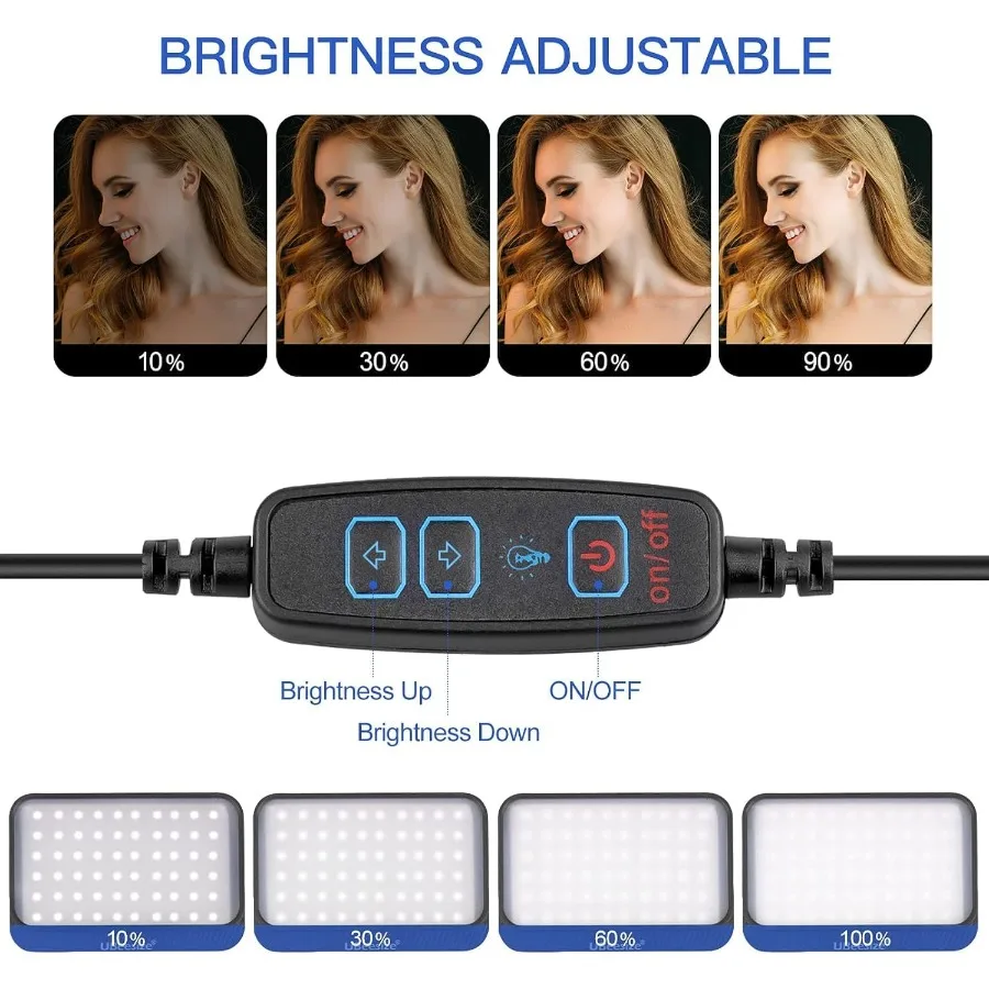 Комплект светодиодного видеоонаря UBeesize, 2 шт., непрерывное портативное освещение для фотосъемки с регулируемой подставкой для штатива, 5 цветов, фильтр