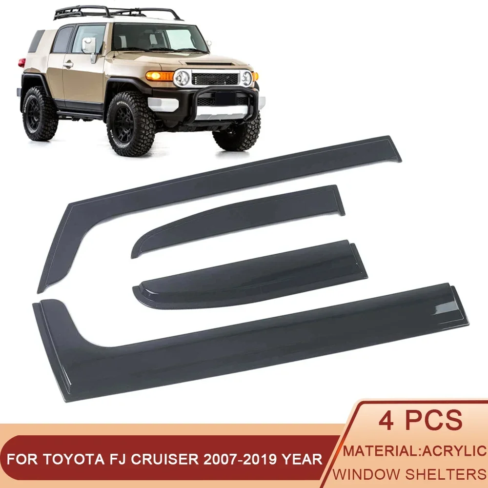 

Window Visor for Toyota FJ Cruiser 2007-2019 Car Side Window Visor Sun Rain Guard Shade Shield Shelter Cover Sticker