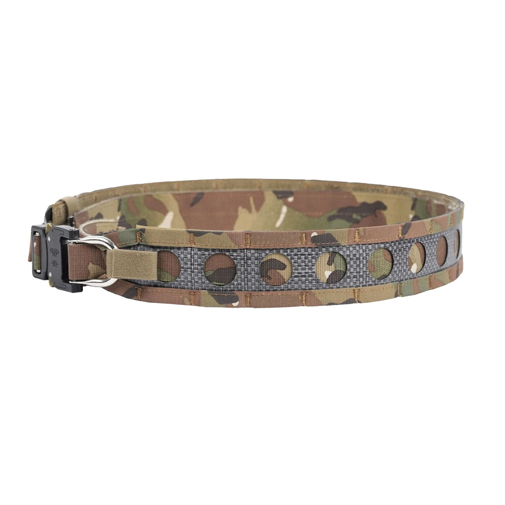 Tactical Belt Bison Quick Release Metal Buckle MOLLE Laser Cut Mens Belts Hunting Accessory Outdoor Work Belt