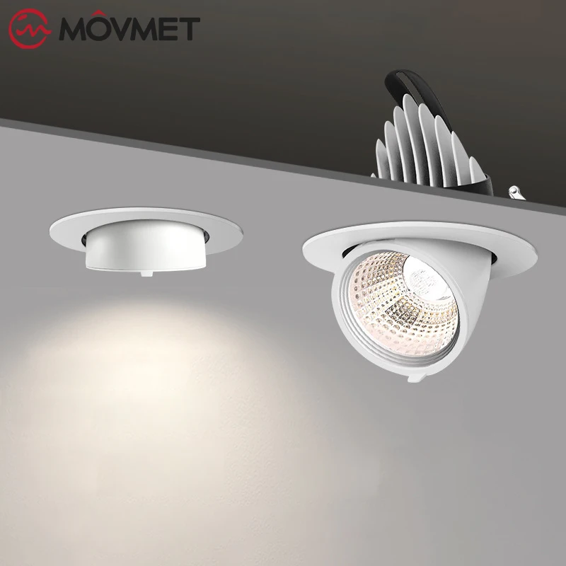 12W/20W/30W faretto a LED elefante tronco lampada da soffitto ferro regolabile 360 ° interno soggiorno Bar cucina Downlight COB incorporato