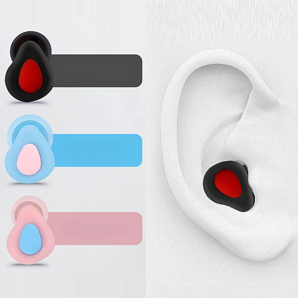 Droplet Shape Silicone Noise Reducing Earplugs Waterproof Swimming Ear Plugs Noise Cancelling for Sleep Reusable Calmer Earplugs