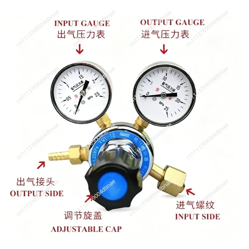 Gas Pressure Regulator Oxygen Cylinder O2 Fuel Air Gauge Pressure Reducer Valve Adjustable