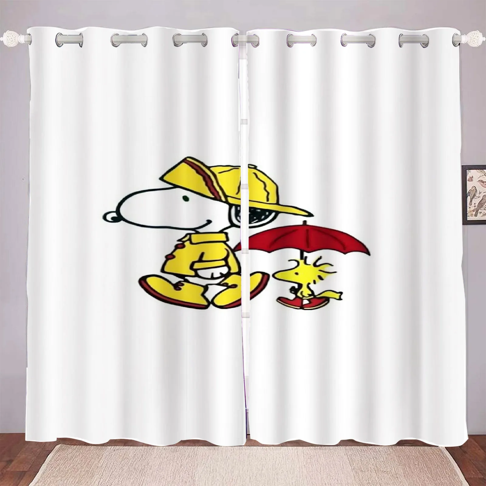 

MINISO Snoopy Super Cute Living Room Blackout Cartoon Curtains, Animated Curtains, Customisable Home Nursery, Window Treatments