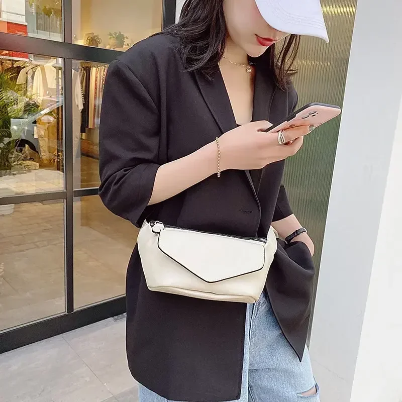 Casual Waist Bags for Women Leather Shoulder Bag Travel Small Chest Bag Women Belt Purses Female Bolsos Solid Color  شنط نسائي