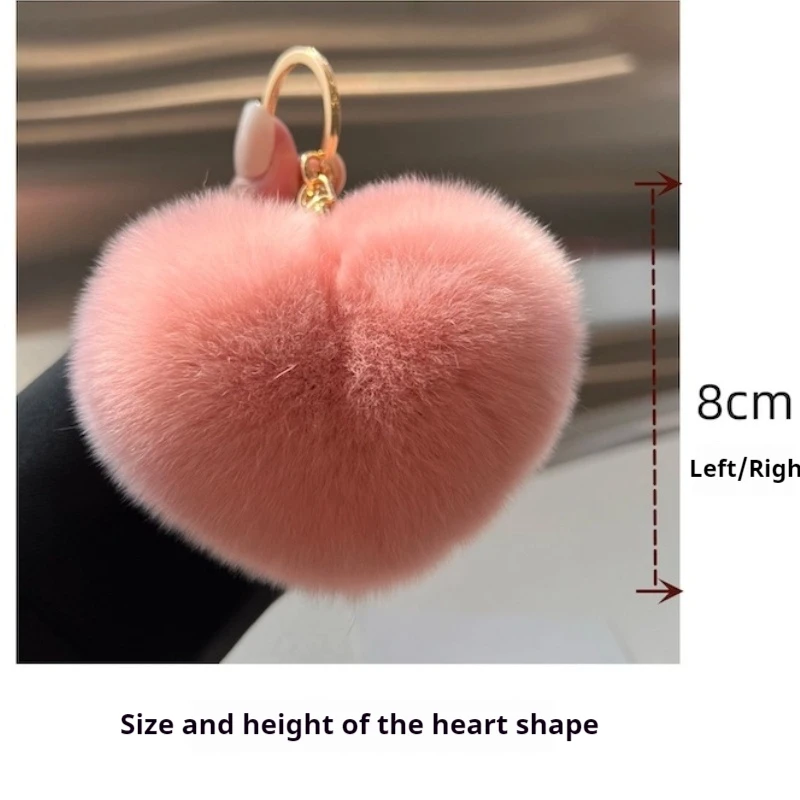 Hartvormige otter konijnenbont knuffel sleutelhanger meisjes rugzak pluche bal hanger hoge kwaliteit decoratieve hanger kerstcadeau