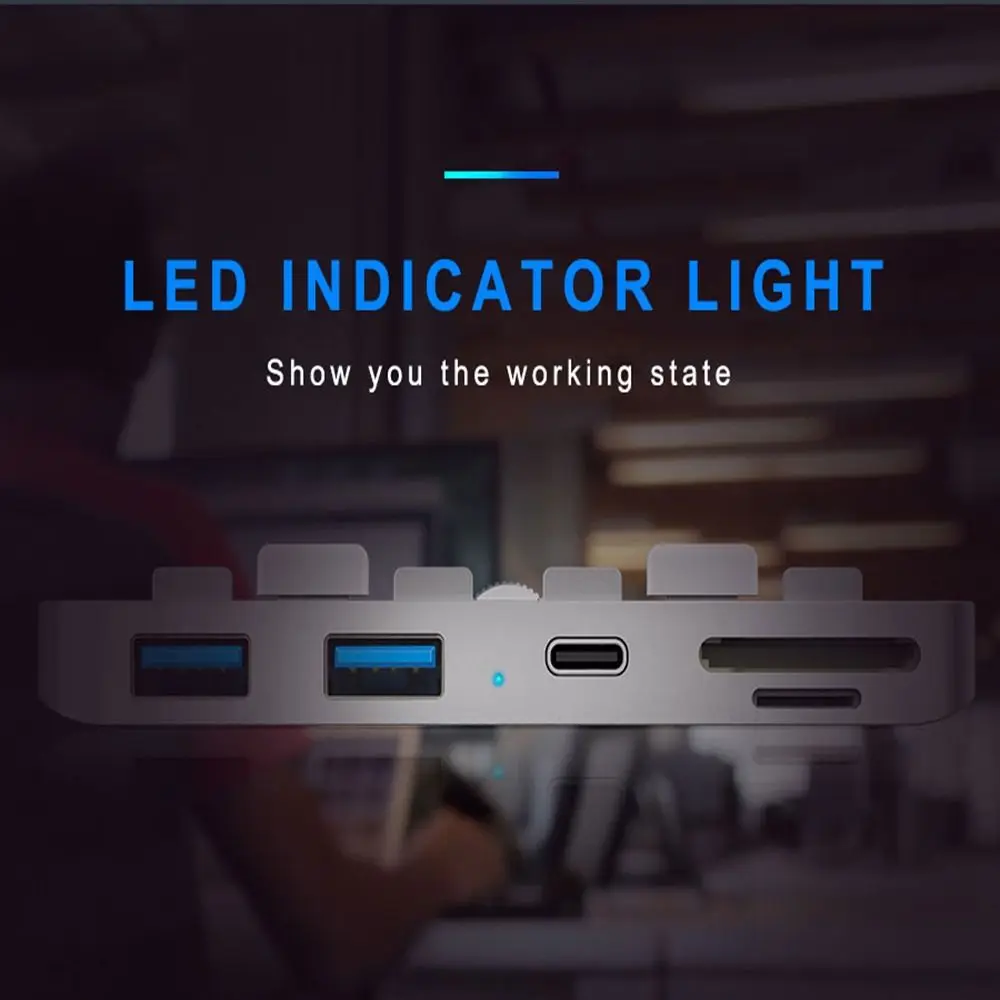 LED TF 카드 리더 데이터 전송 슬림 유니바디 컴퓨터 확장 도크 스플리터 USB 3.0 허브 (아이맥 21.5 27 PRO 용)