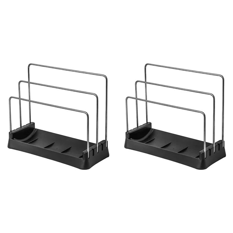

A14F-2X Cutting Boards Holder, Organizer Pantry Rack Bakeware Holder Chopping Board Kitchen Countertop Storage Black
