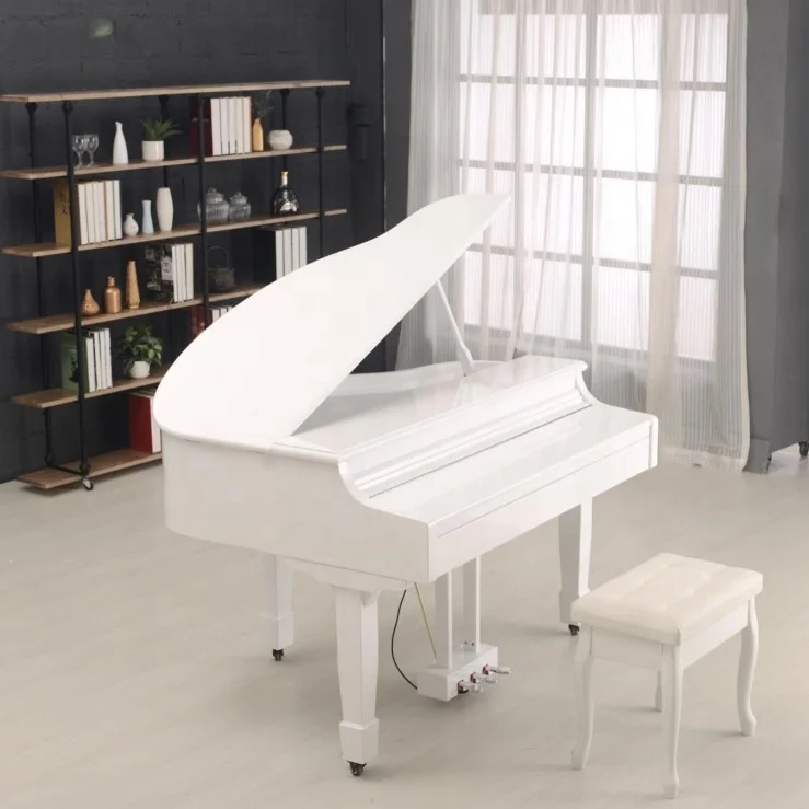 White Baby Grand Piano Digital