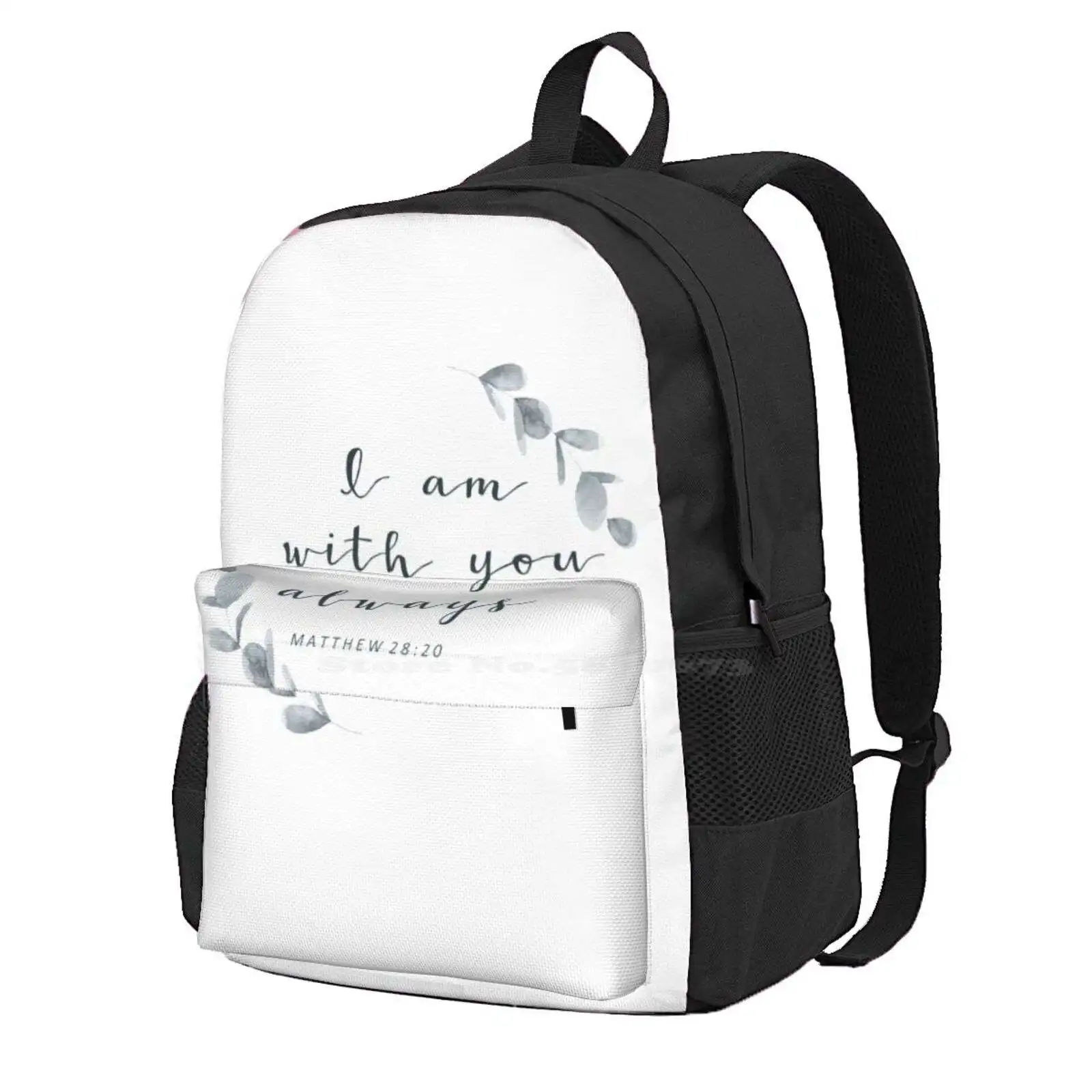 

I Am With You Always Christian Quote Hot Sale Schoolbag Backpack Fashion Bags Christian Quotes Bible Quotes Bible Verses