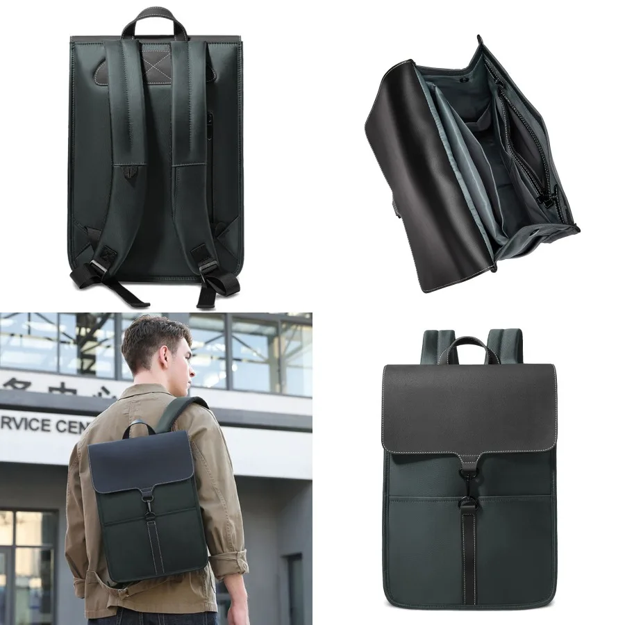 

【New style】Men's backpack simple business commuter 16-inch casual computer bag students 'schoolbag wear-resistant and waterproo