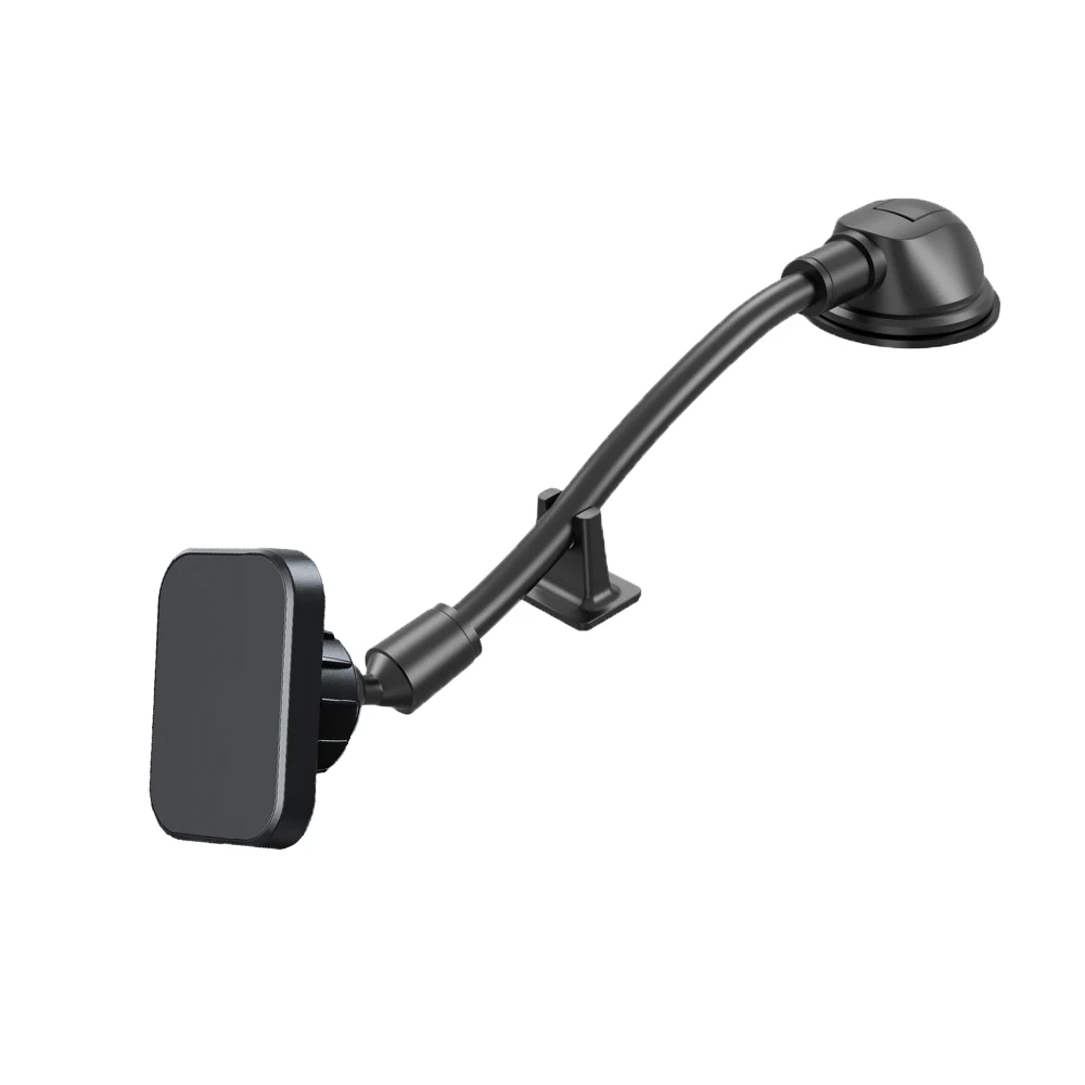 Magnetic Car Phone Mount with Gooseneck Long Arm Solid Truck Windshield Mobile Holder Gel Suction Cup Compatible with All Phones