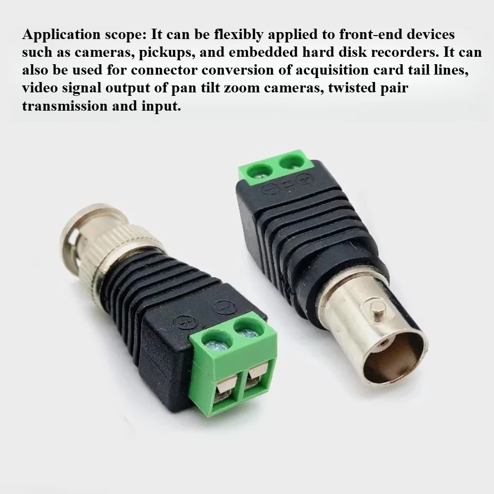 10pcs Monitoring accessories copper core Q9 adapter camera connector screw fixed video signal BNC male and female connector ends