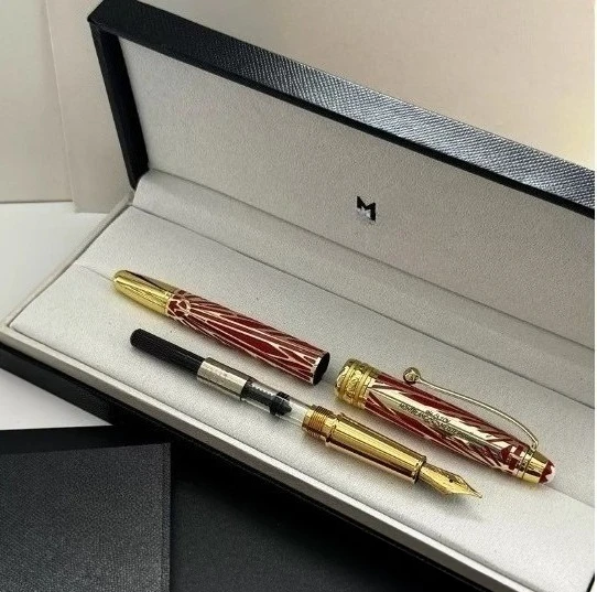 

Ручка-фонтан M Brand Red Gold Flame Pattern, высококачественная каллиграфическая ручка, офисная ручка для письма (коробка для ручки в комплект не входит)