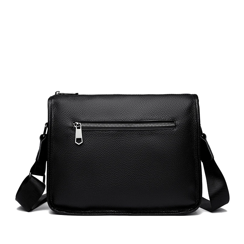 حقائب الكتف للرجال حقيبة جلدية حقيقية موضة جلد البقر حقيبة ساع حقيبة رافعة سوداء رجال الأعمال حقيبة كروسبودي SAC #1