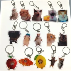 Dazzle For You 5-Pack Acrylic Cat Memes Keychains, Mobile Phone Charms, Fun Novelty Couple Gifts