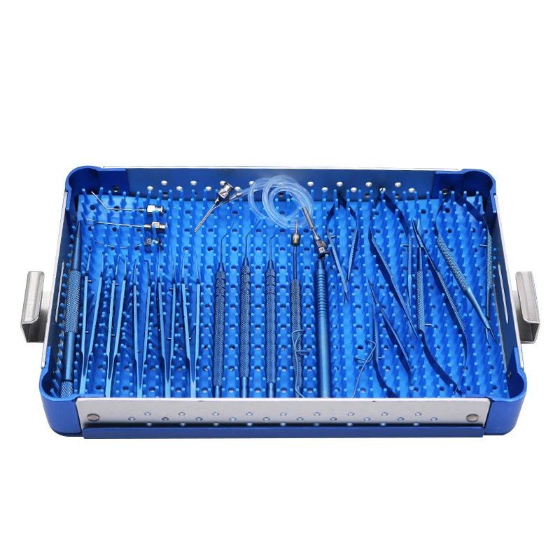 21 قطعة/مجموعة من أدوات جراحية لامتناع العيون من الفولاذ المقاوم للصدأ وسبائك التيتانيوم أدوات جراحية دقيقة للعيون #5