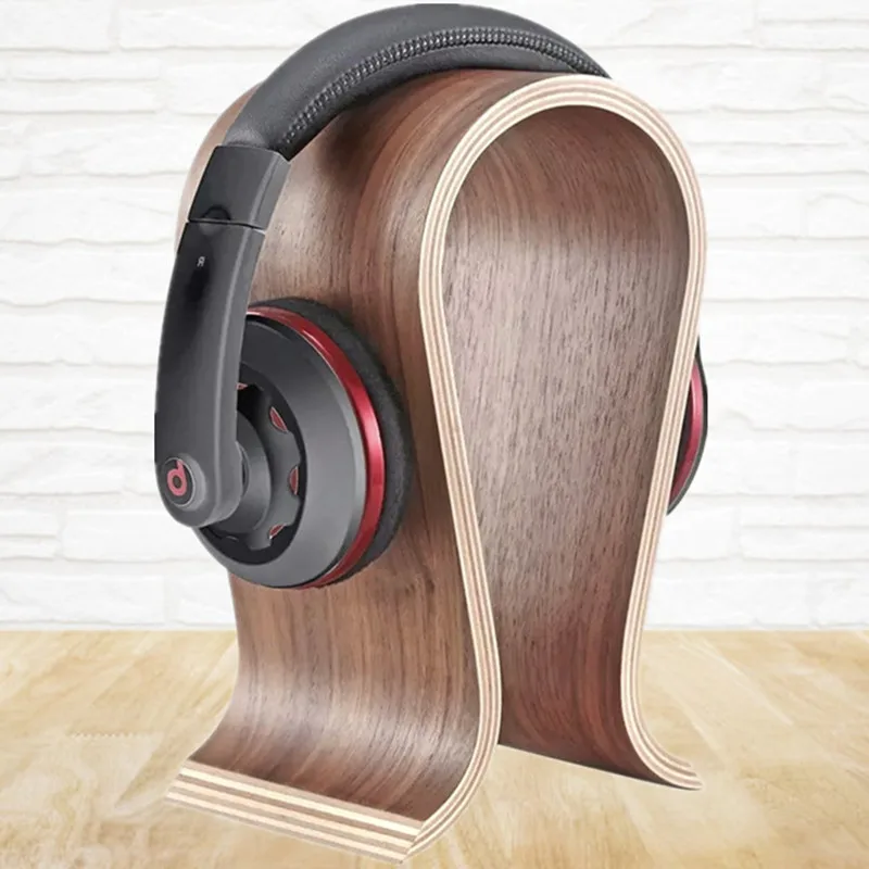 For Mchose V9 PRO Wooden Headphones Headset Holder Hanger Desk Headset Display Shelf Rack, for Almost All On-Ear Headphones