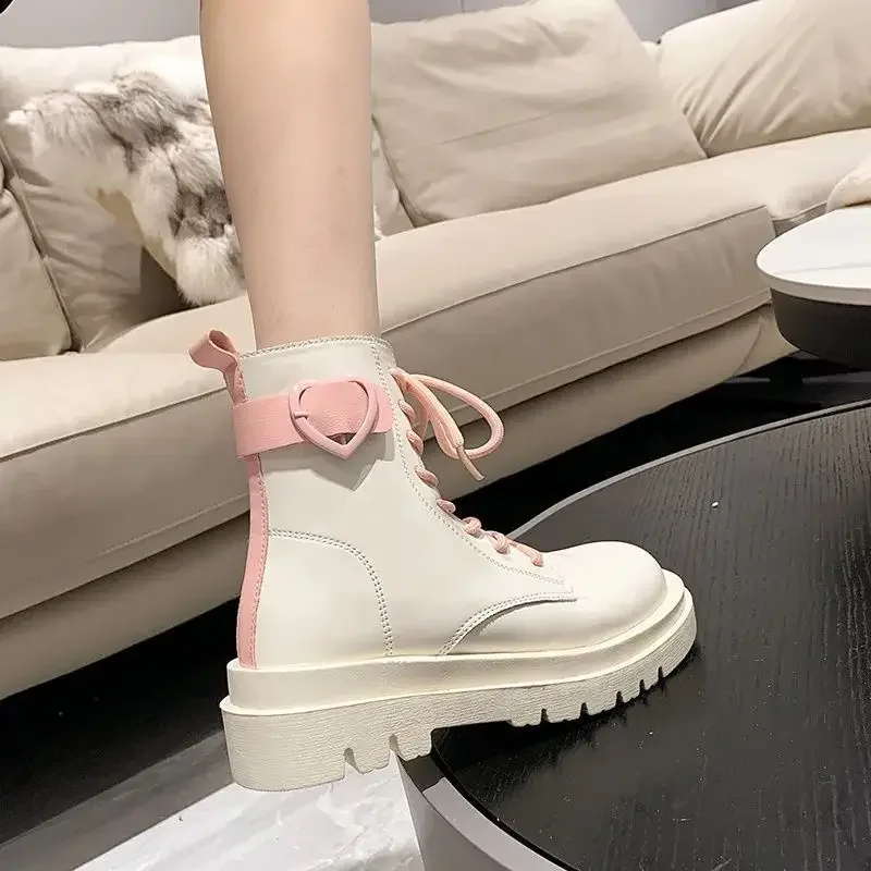 Elegant With Medium Heels Ankle Boots for Women Lolita Booties New In Mary Janes Y2k Sale Trend 2024 Fashion Woman Short Shoes