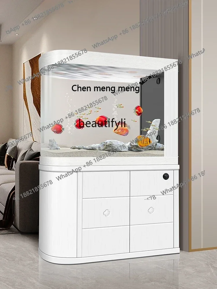 S7486 ss Head Bottom Filter Fish Tank Living Room Large Floor Household Subareas Screens Change Water Chinese Style