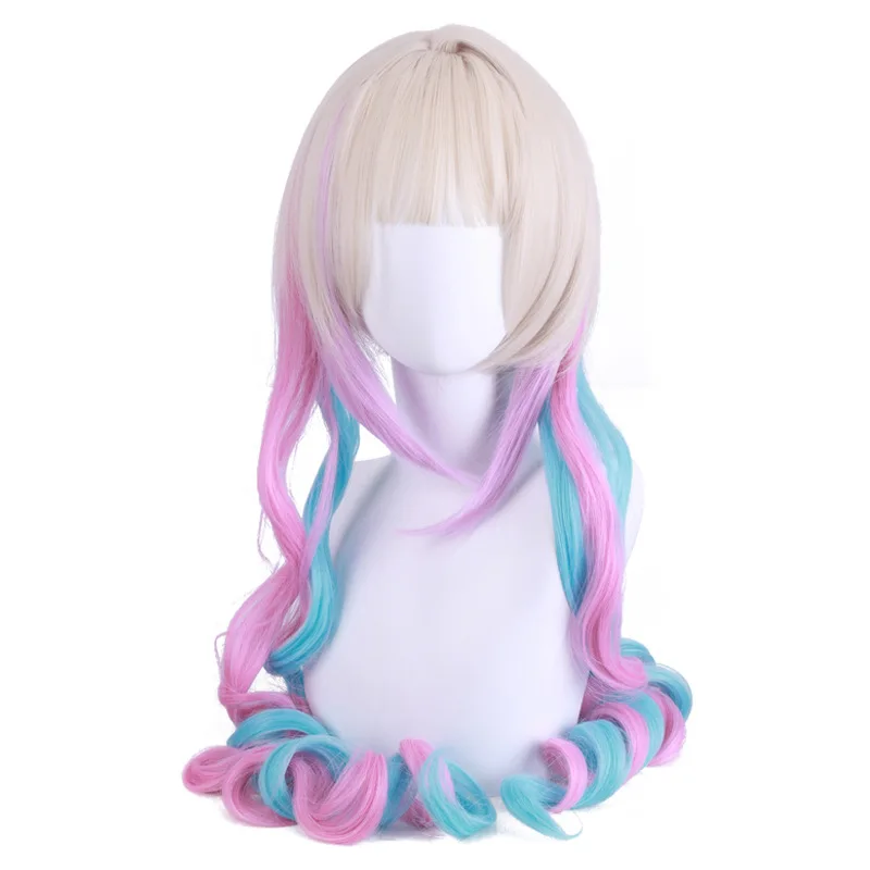 NEEDY MÄDCHEN DOSIERUNG Cosplay Perücke OMG Kawaii Ame-chan Haar Langen Lockigen Zöpfen Erwachsene Freies Perücke Kappe Abyss KAngel cosplay