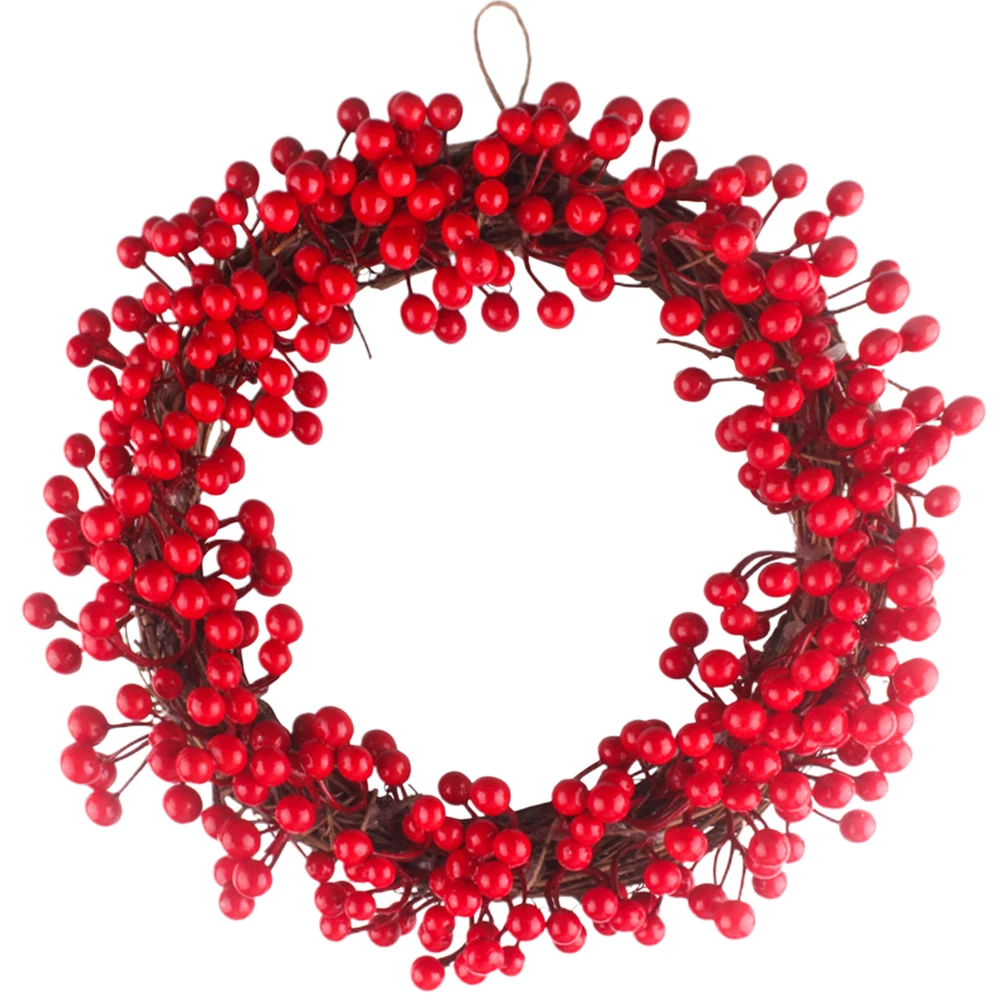 

Artificial Berry Red Beaded Garland Christmas Artificial Berry Ring Decorations Tinsel European Ornaments