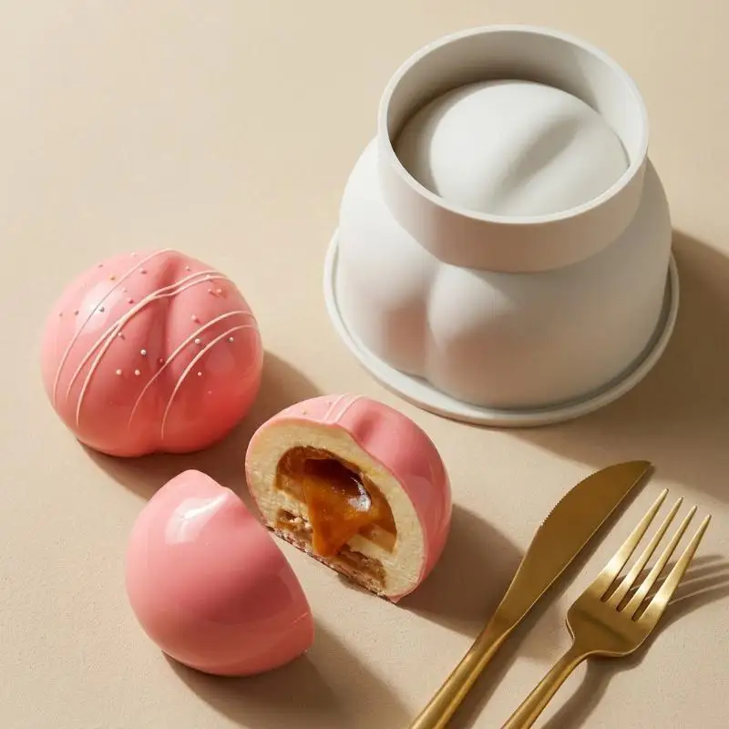 {}Silicone Honey Peach Mold For Baking 3D Fruit Shape Chocolate Candy Soap Candle Mould Kitchen Accessories Cake Decoration Tool