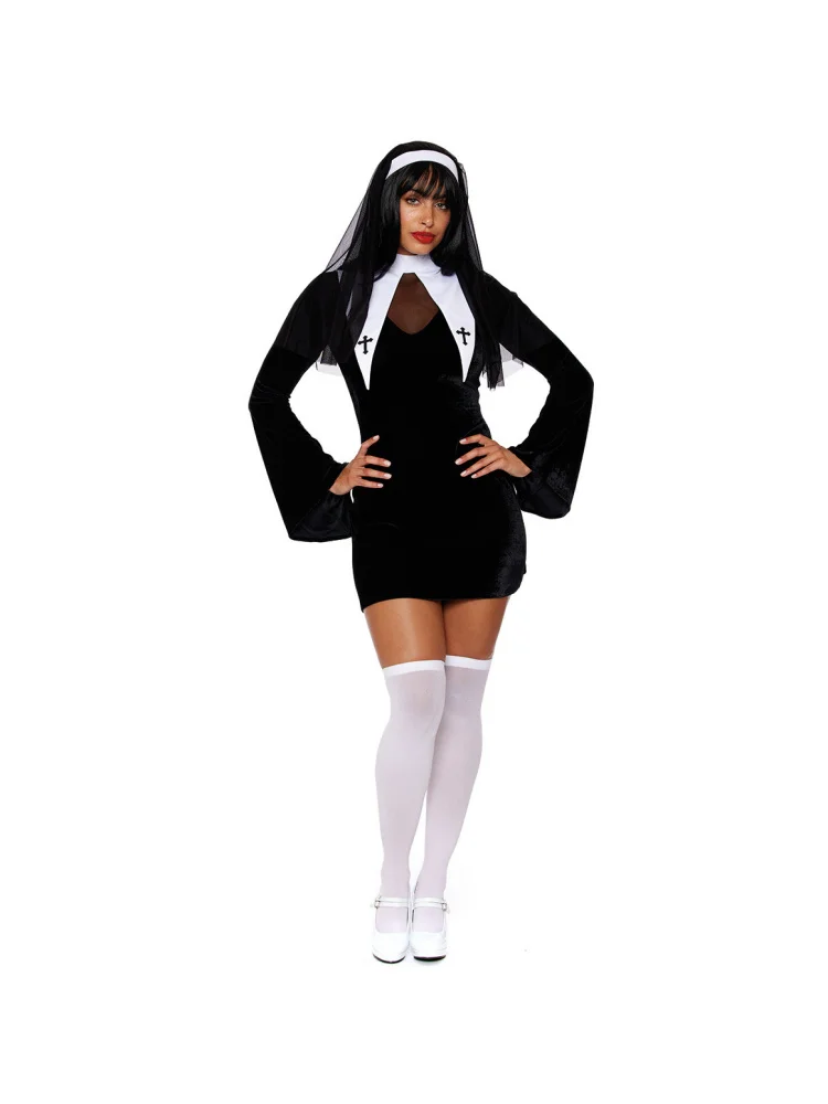 

Long Sve Nun Costume loween Role Play Maid orm Stage Performance Cosplay Outfit Women's Traditional Chinese Sle D...