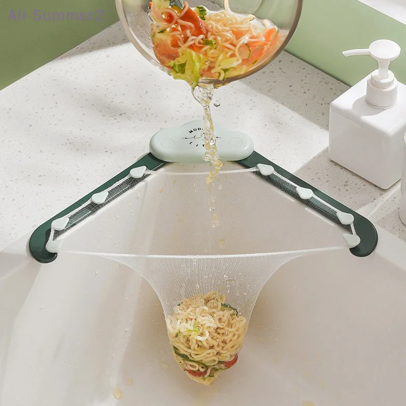 {MX} Anti-Clogging Kitchen Sink Filter Net Triangular Leftovers Strainer Mesh Disposable Residue Separation Drain Hanging Bag