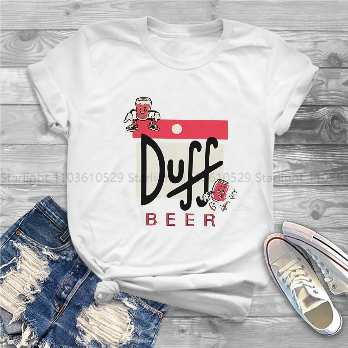 Camiseta retrô de cerveja Duff feminina, tops femininos de poliéster, Harajuku camiseta engraçada, senhoras, Y2K